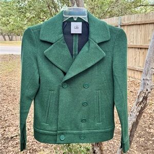 CAbi Sweater Pea Coat - Forest Green